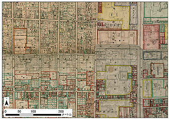 京都市明細図(部分、京都府立総合資料館蔵)